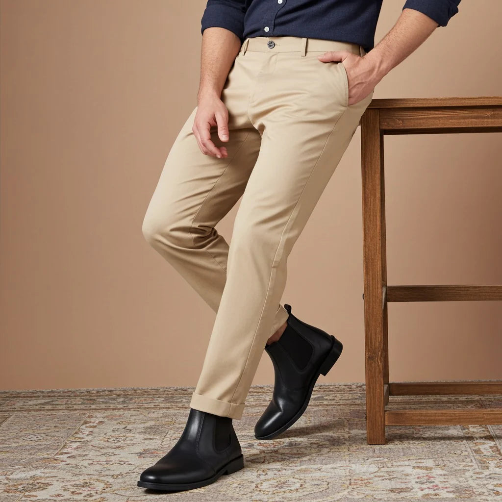 Matt Black Cow Leather Chelsea boots