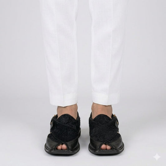 Premium Black Sabar Peshawari Chappal
