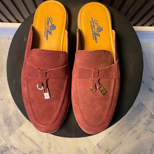 Suede Backless  Loafers