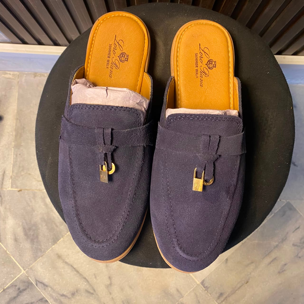 Suede Backless  Loafers
