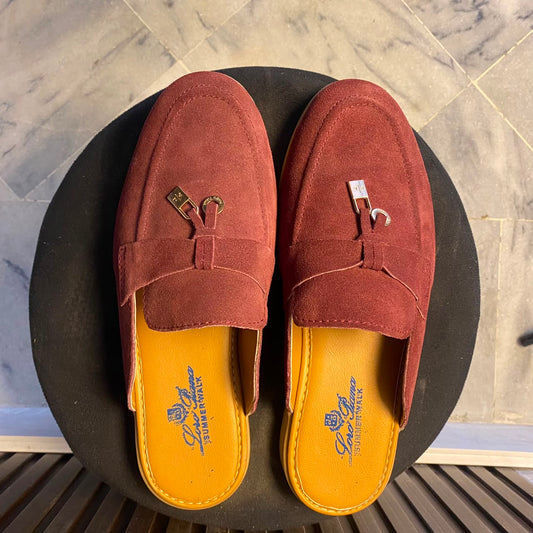 Suede Backless  Loafers