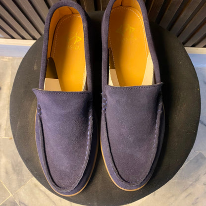 Sand Suede Loafer > NAvy Blue