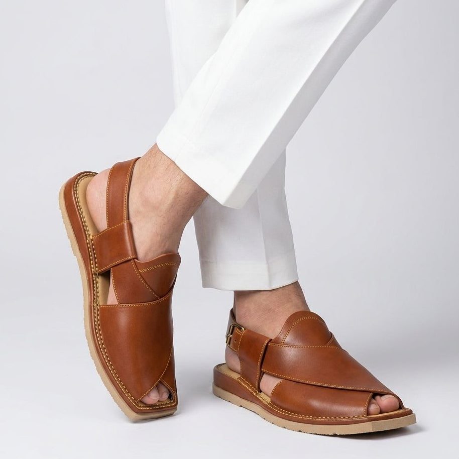 Premium Handmade Tan Peshawari Chappa