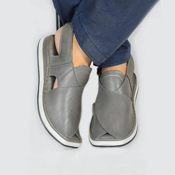 Grey Kaptaan Chappal – Pure Leather